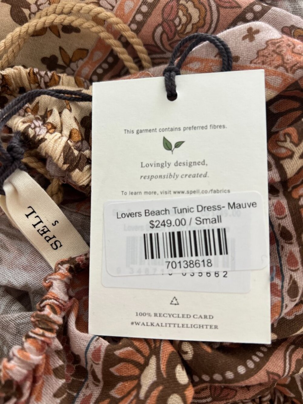 NWT Spell - The Lovers Beach Tunic Dress in Mauve - Small - Picture 6 of 6